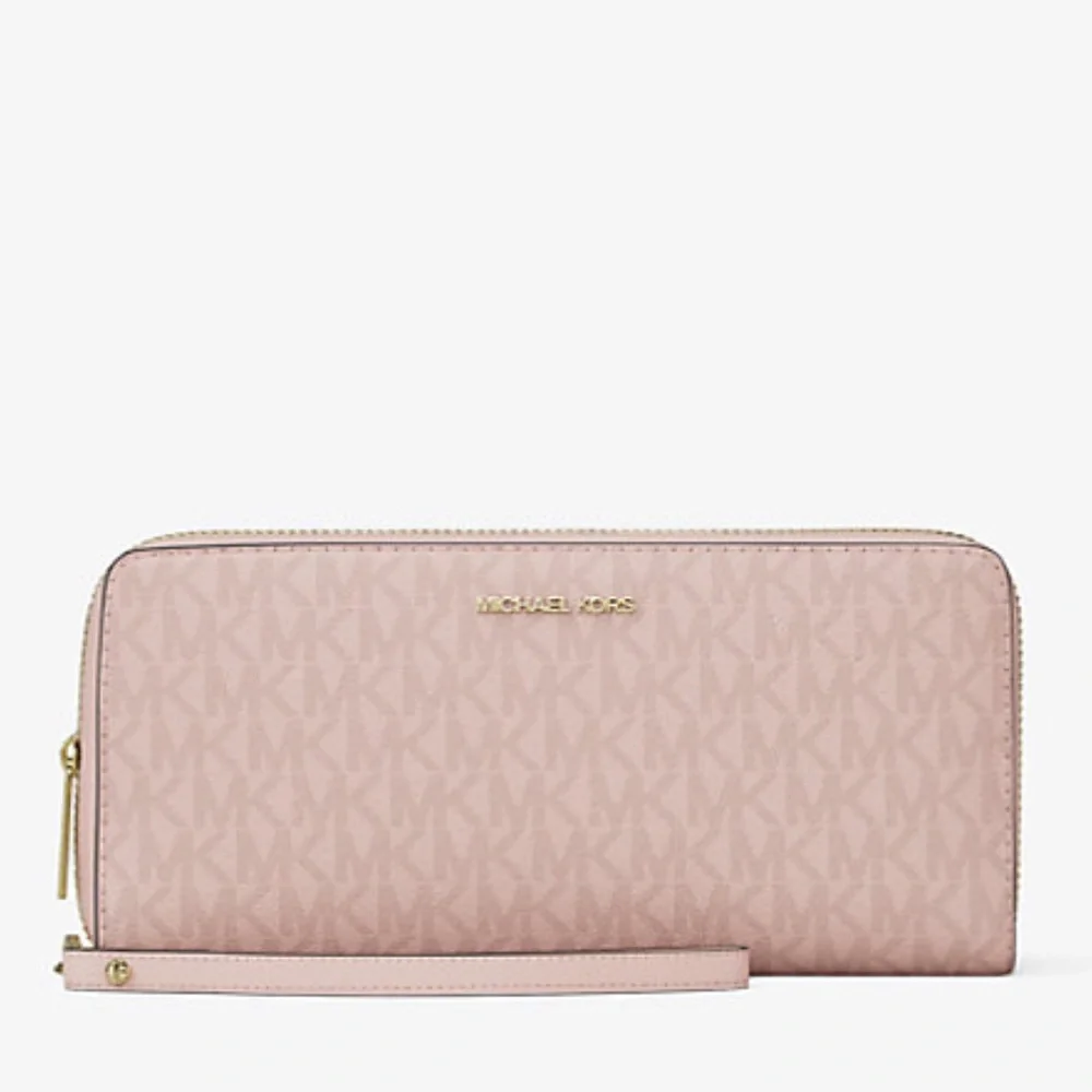 MICHAEL KORS Jet Set Travel Lg Signature Logo Continental Wristlet Phone Holder